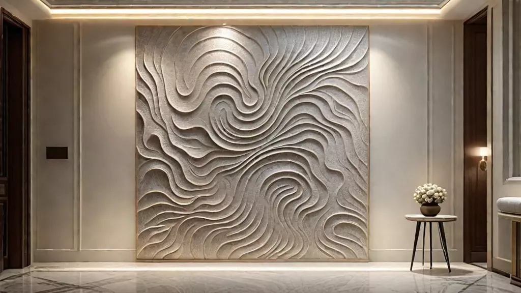 Decorative Wave Wall Panel for CNC - Flowing Modern Style 03 3D model_0