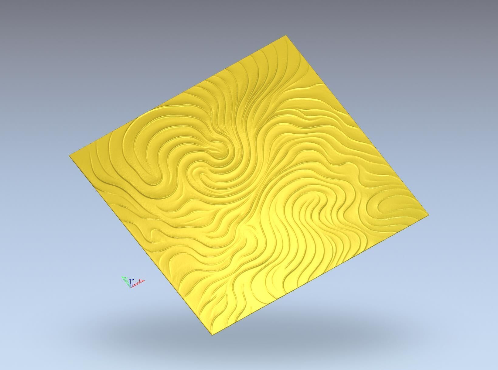Decorative Wave Wall Panel for CNC - Flowing Modern Style 03 3D model_3