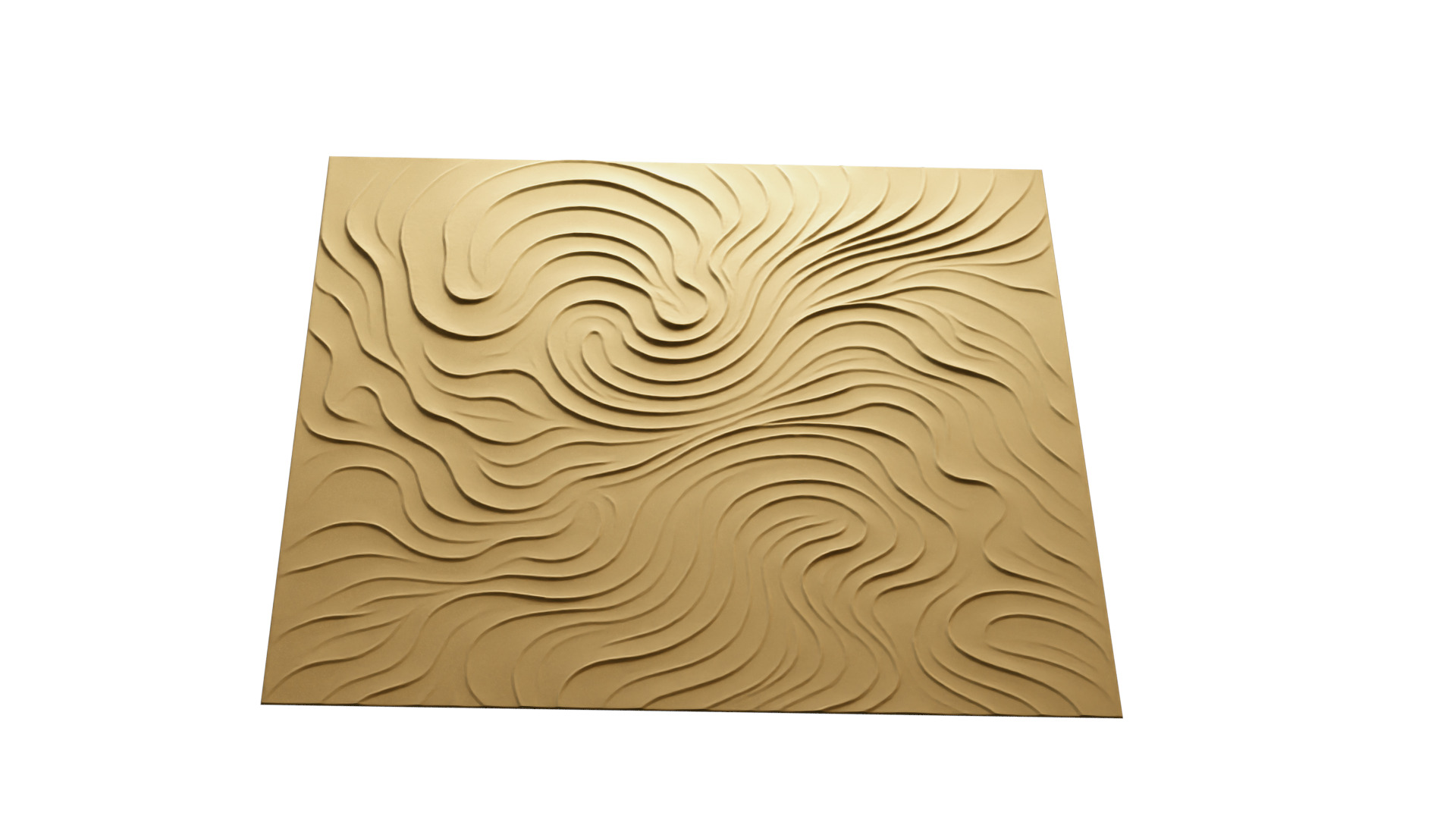 Decorative Wave Wall Panel for CNC - Flowing Modern Style 03 3D model_4