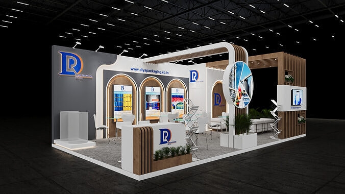 Exhibition Stand 9x5 3Sides D5V1 3D model 3D model