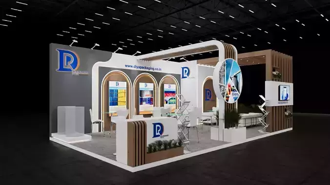Exhibition Stand 9x5 3Sides D5V1 3D model