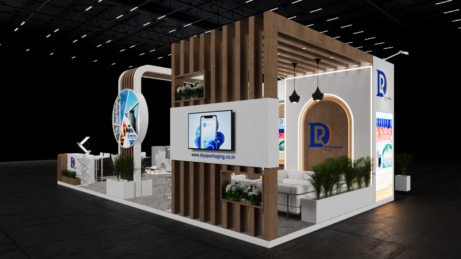 Exhibition Stand 9x5 3Sides D5V1 3D model 3D model_2