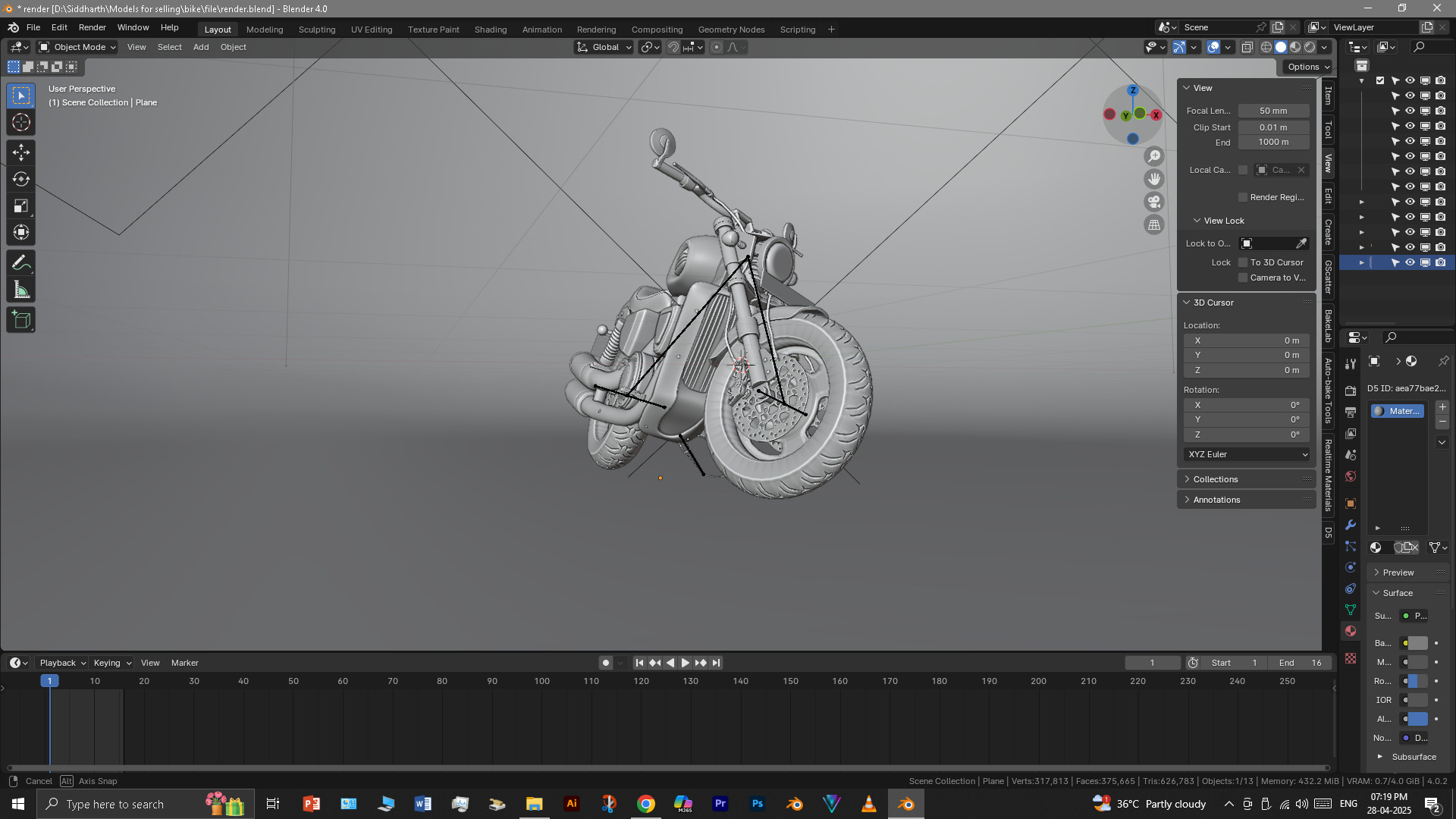 Cruiser Bike 3D model_29