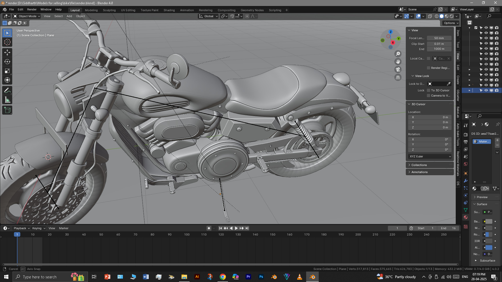 Cruiser Bike 3D model_39
