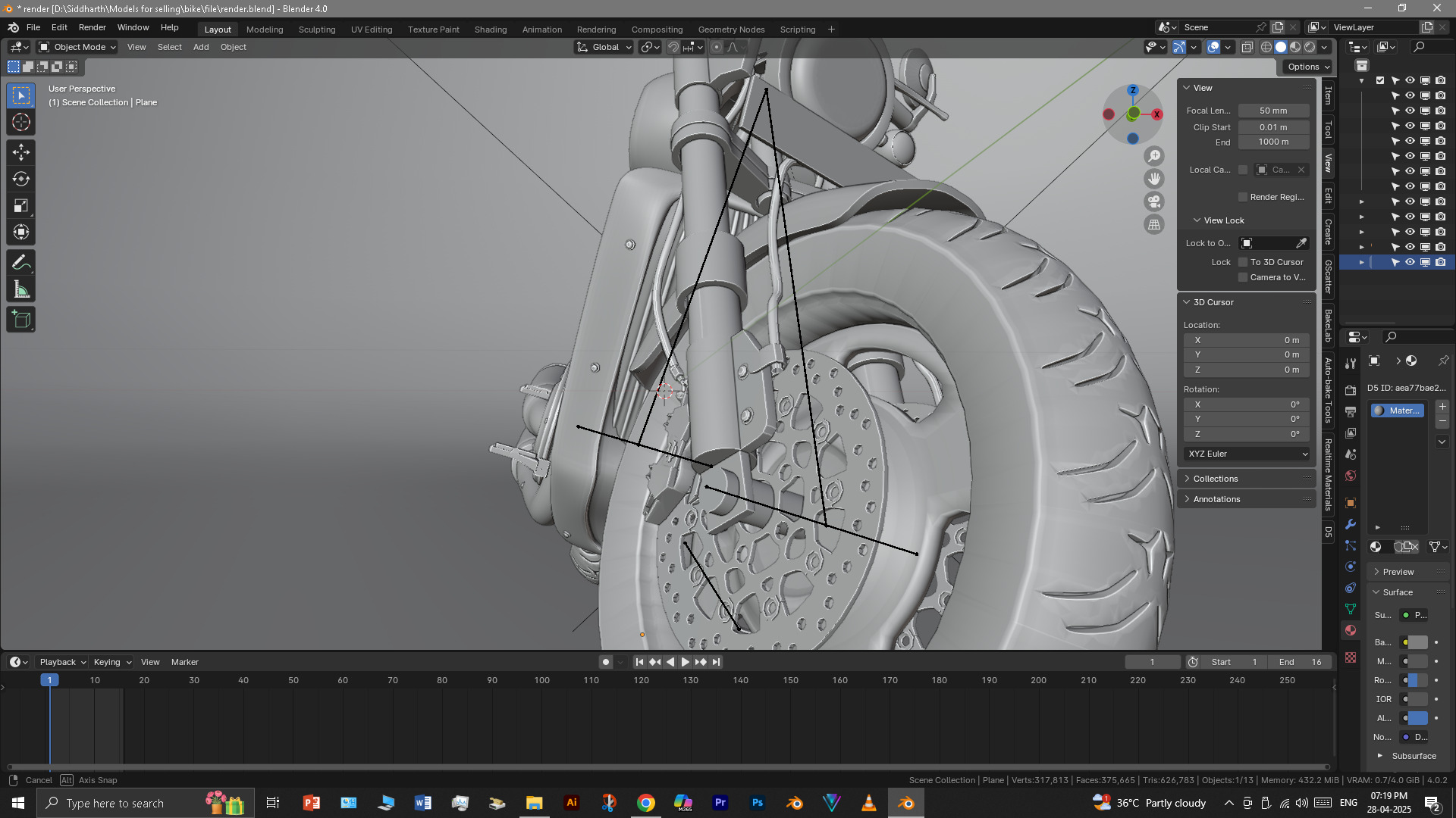 Cruiser Bike 3D model_32