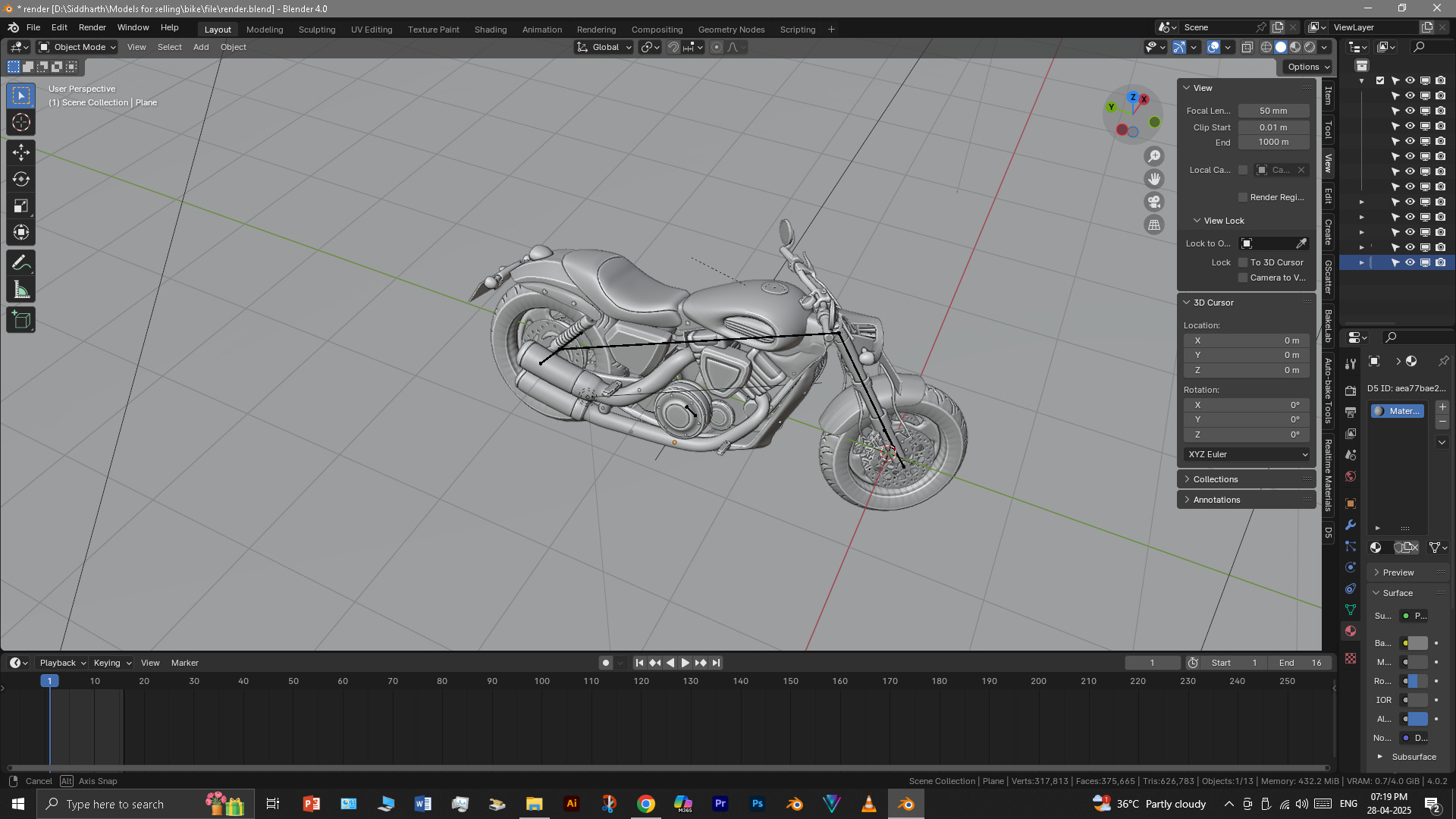 Cruiser Bike 3D model_25
