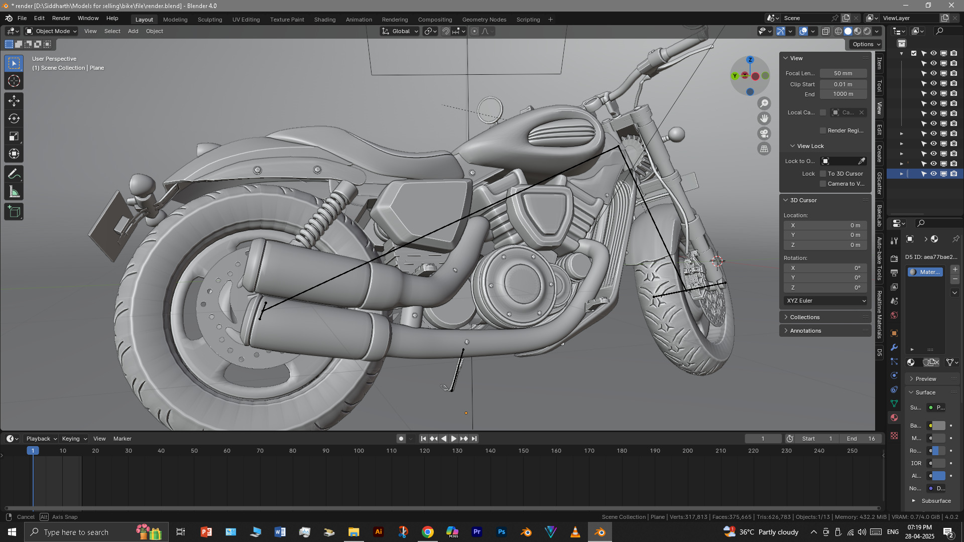 Cruiser Bike 3D model_41