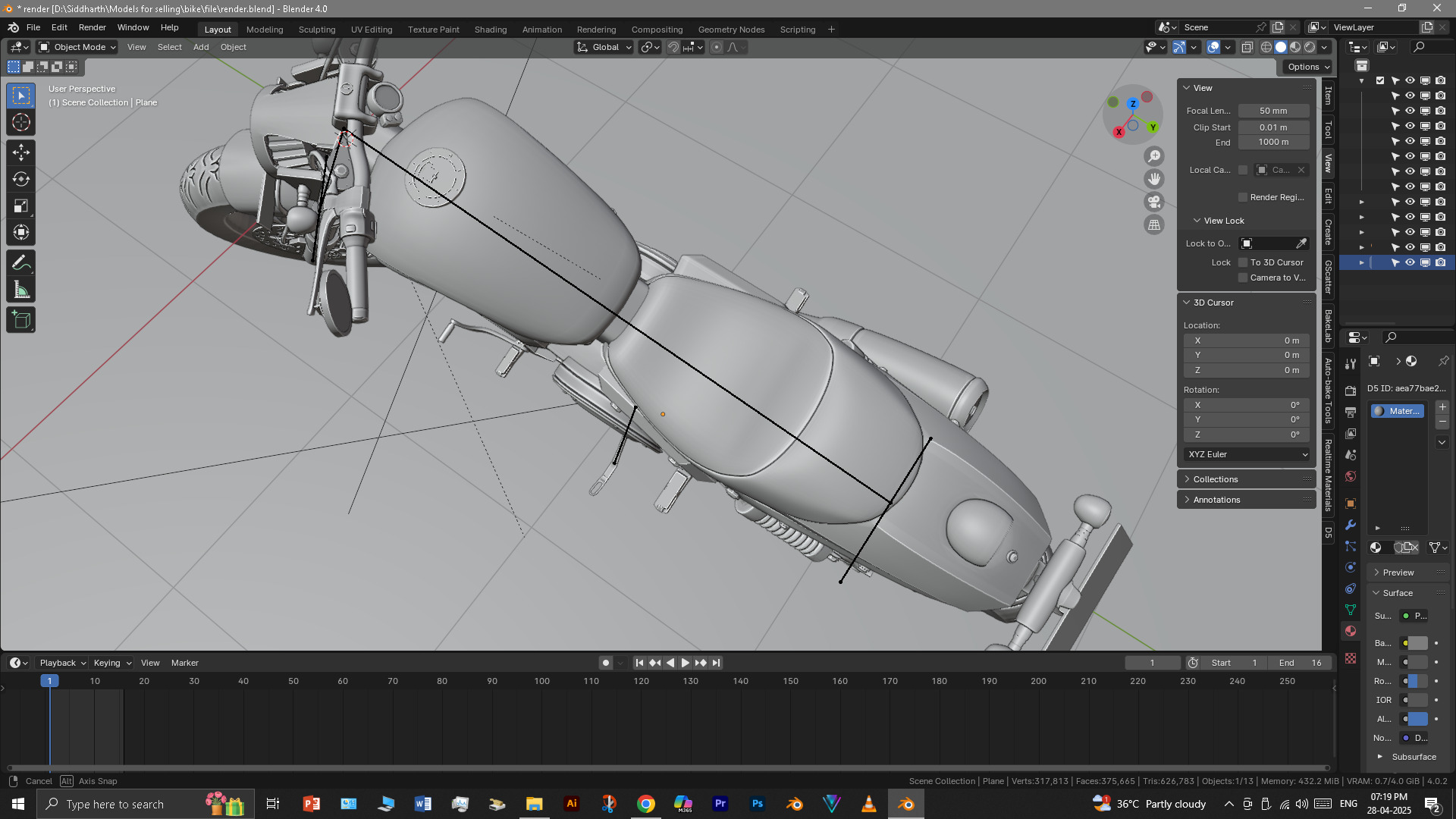 Cruiser Bike 3D model_35