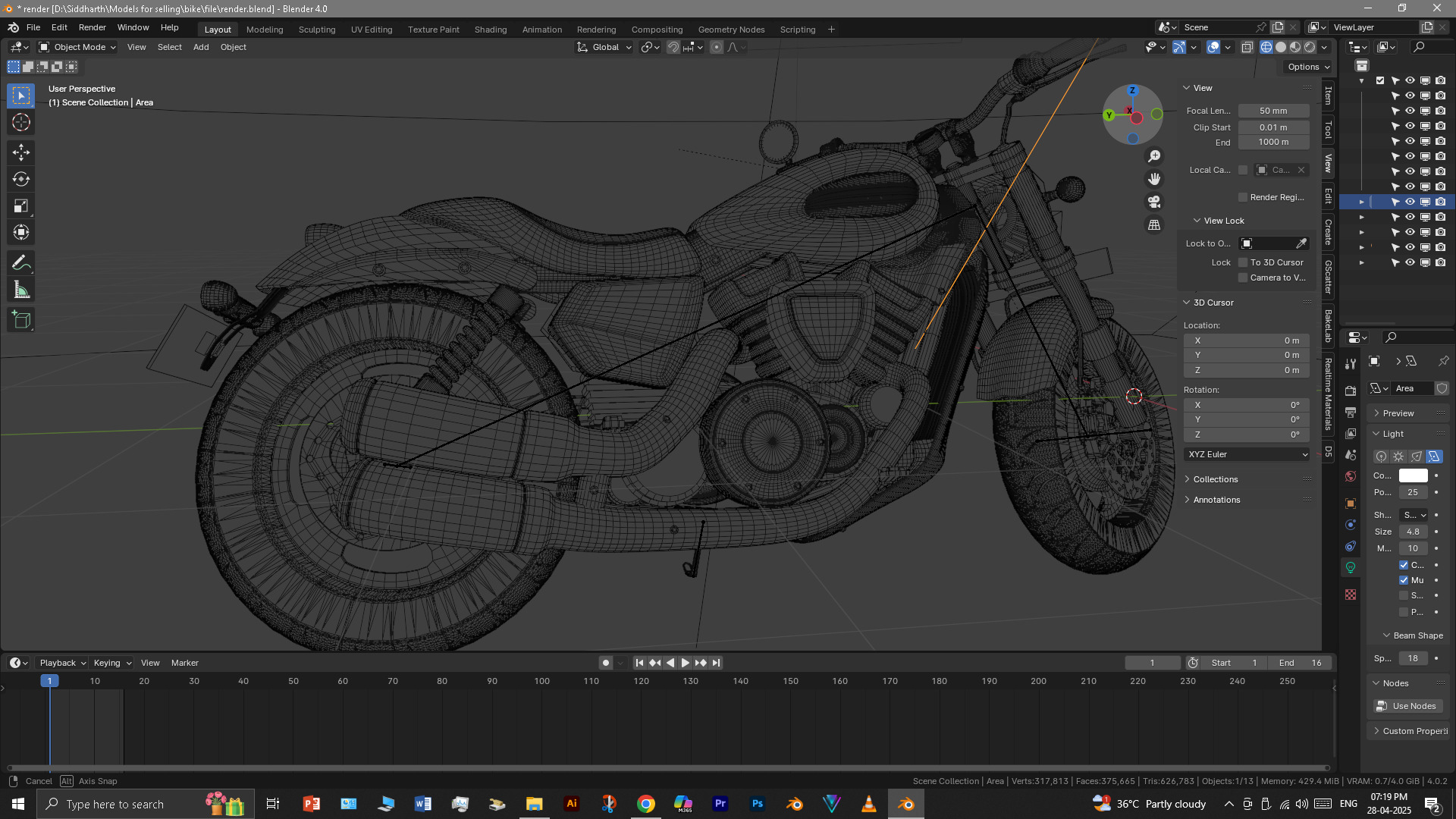 Cruiser Bike 3D model_45