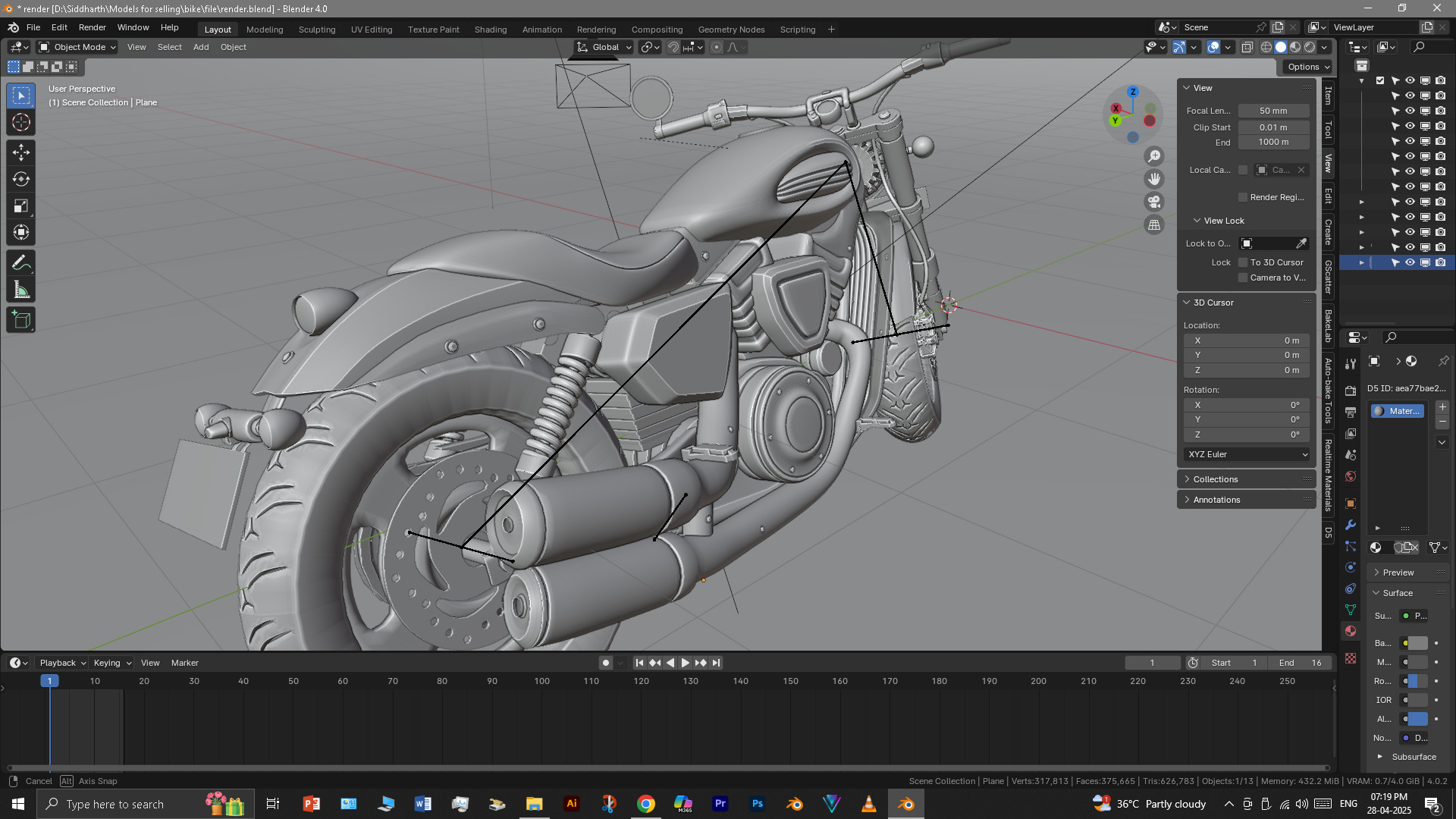 Cruiser Bike 3D model_42