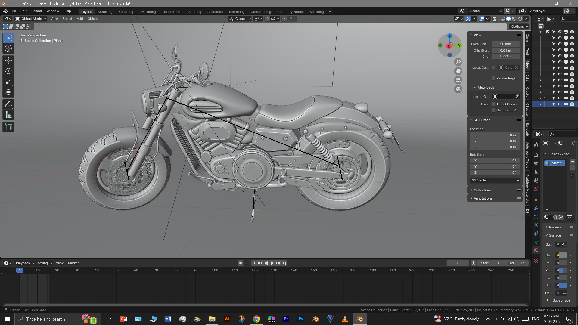 Cruiser Bike 3D model_31