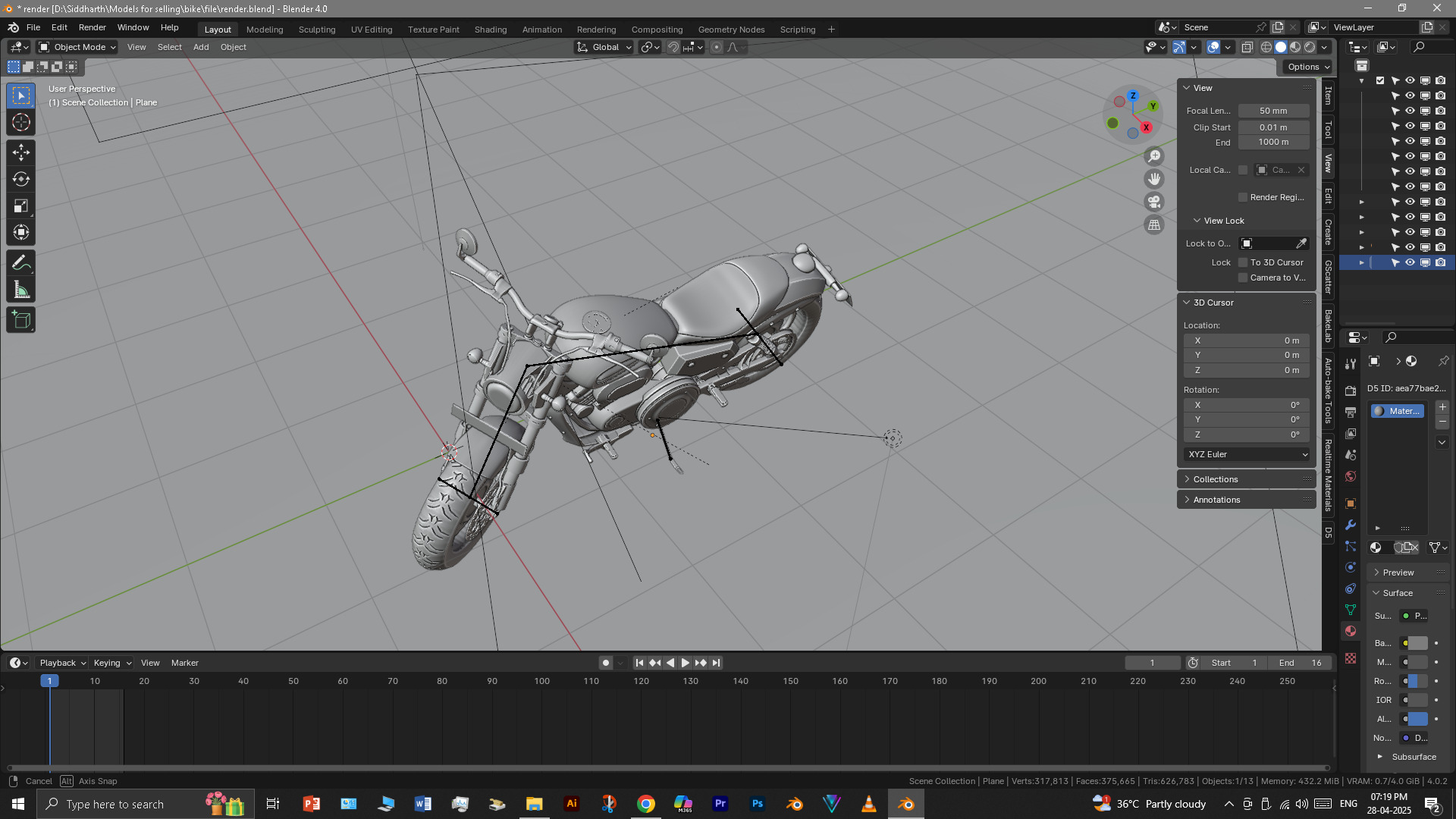Cruiser Bike 3D model_21