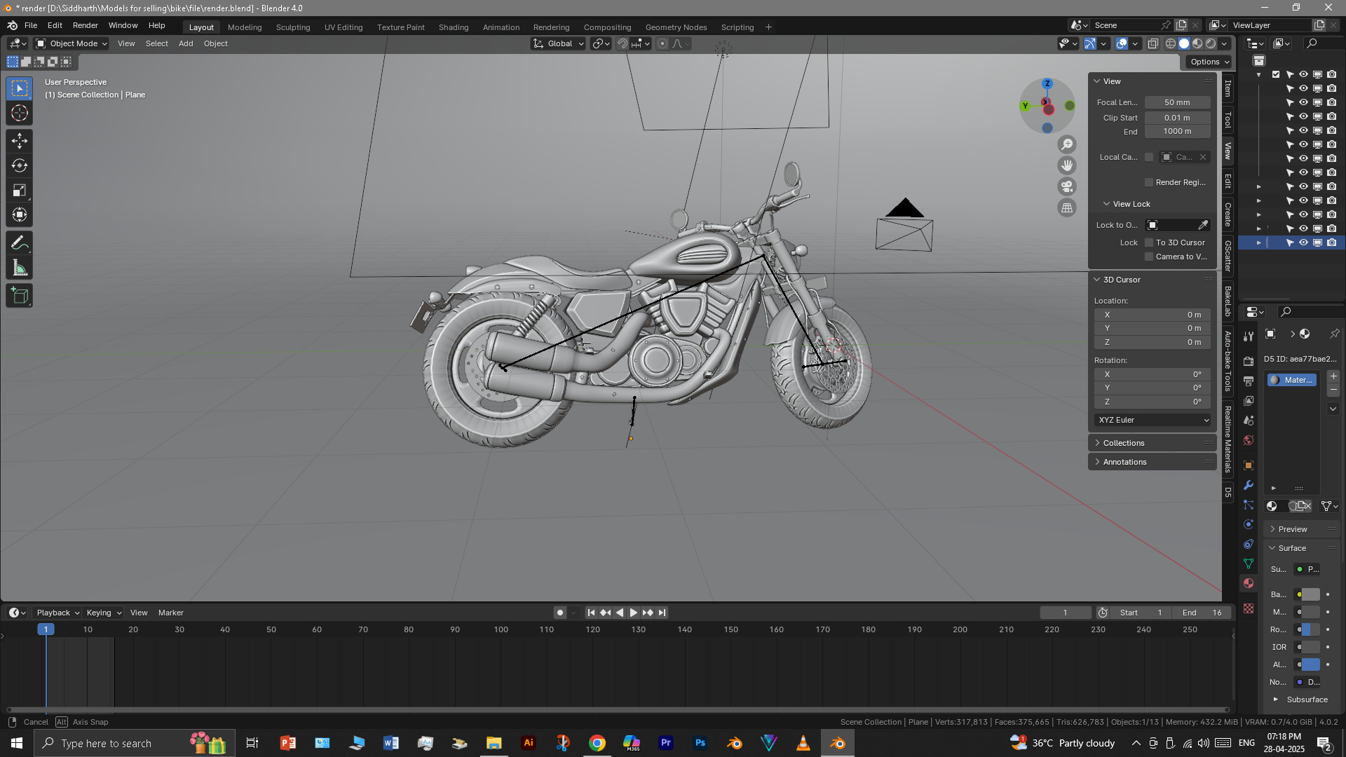 Cruiser Bike 3D model_18