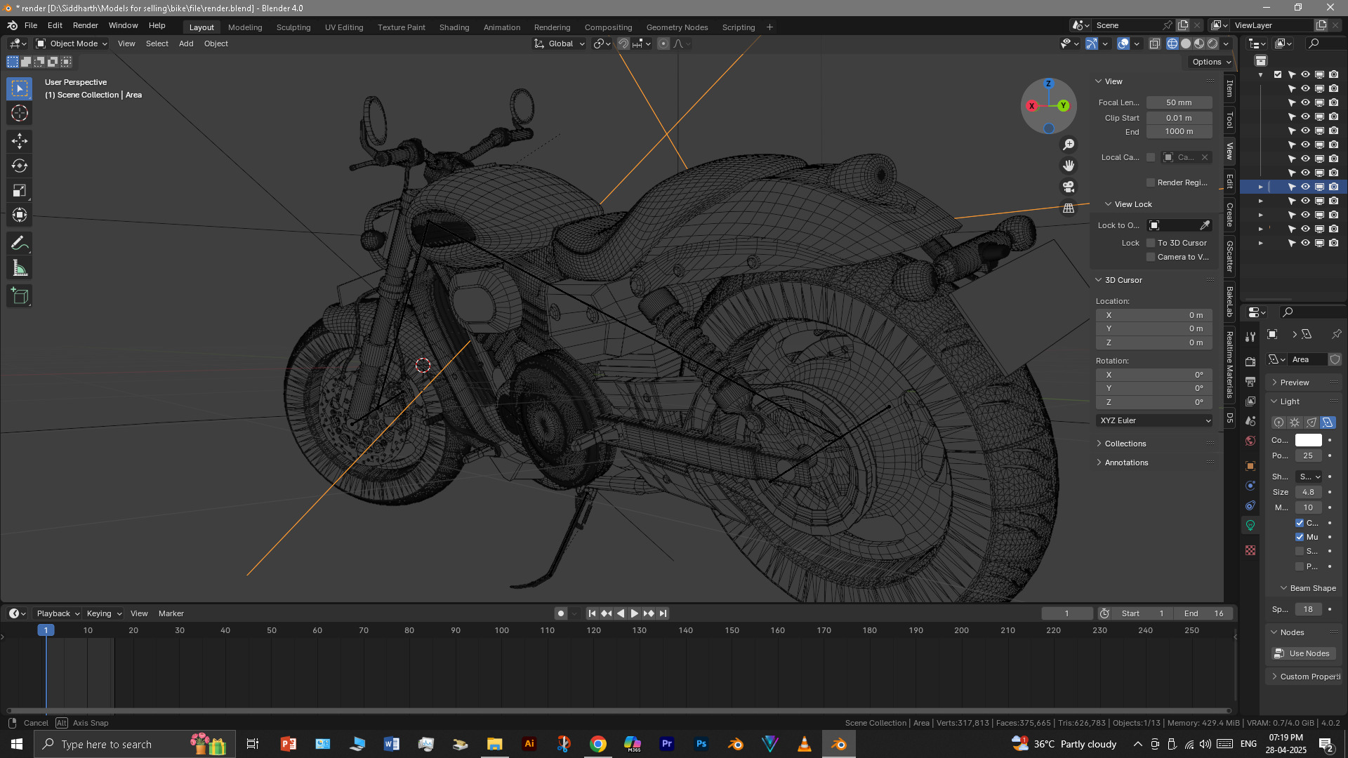 Cruiser Bike 3D model_46