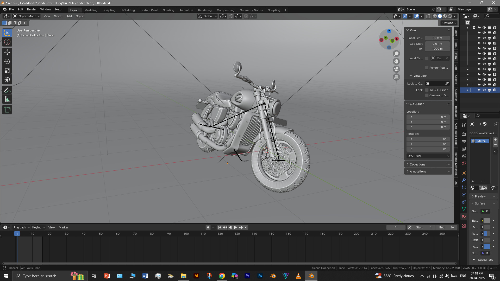 Cruiser Bike 3D model_19