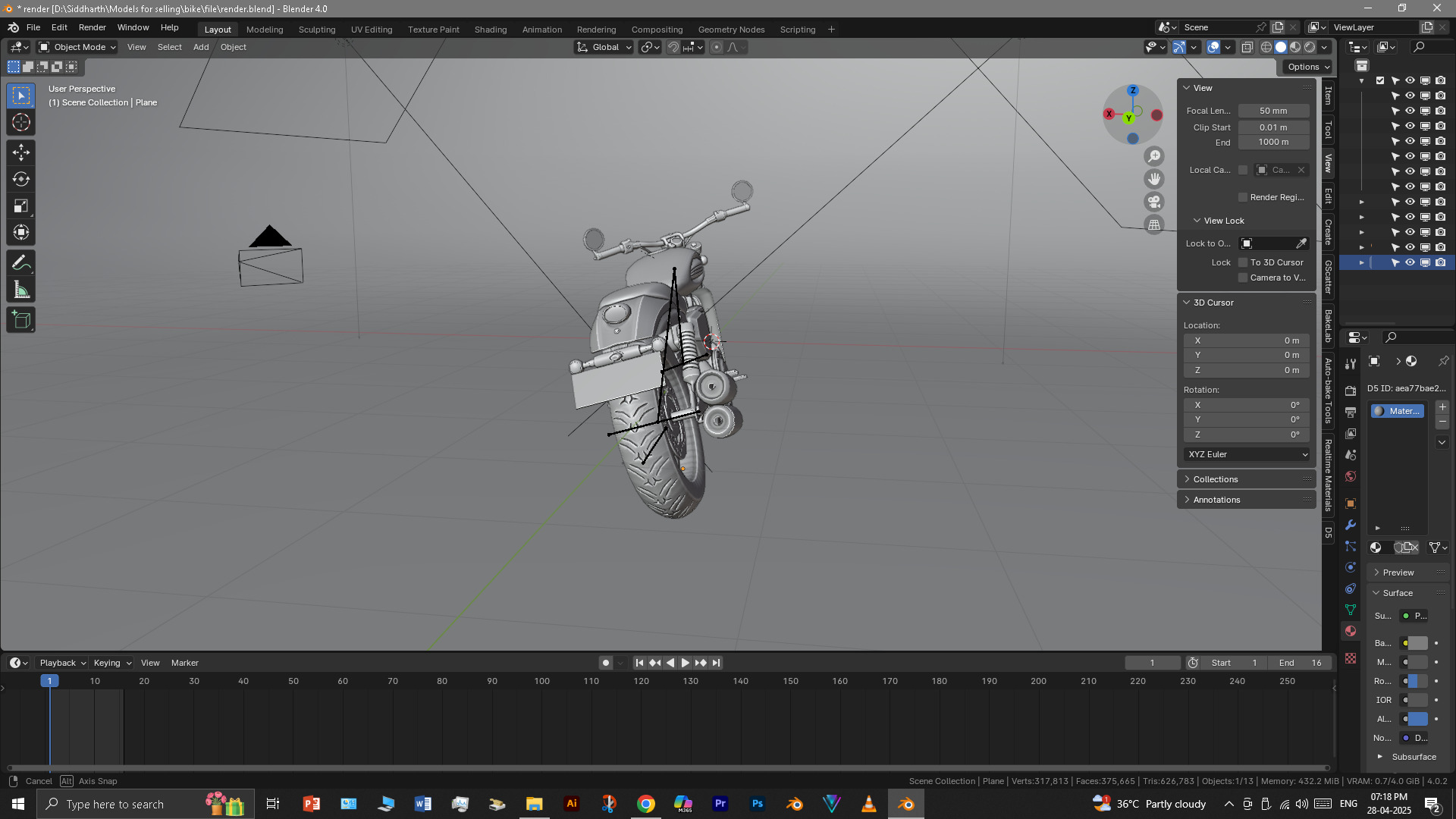 Cruiser Bike 3D model_17