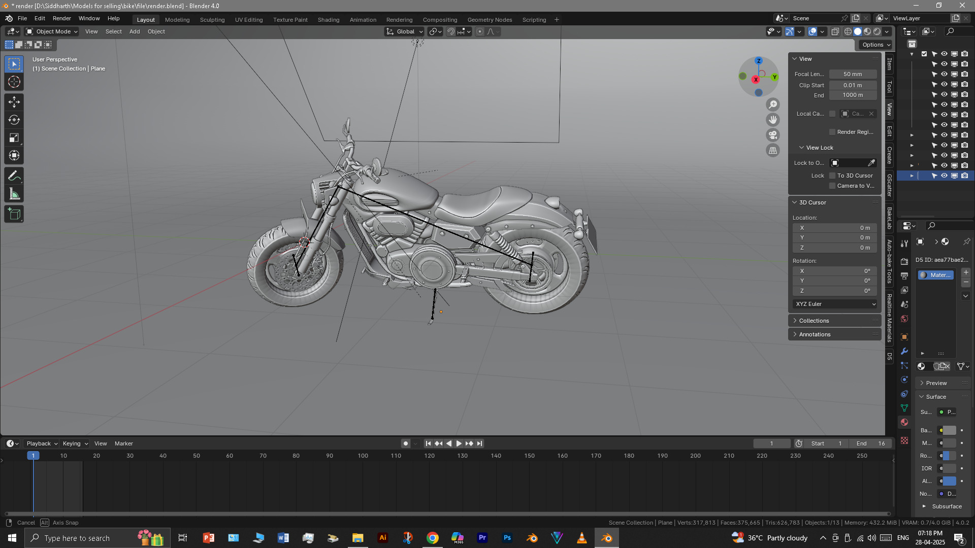 Cruiser Bike 3D model_16