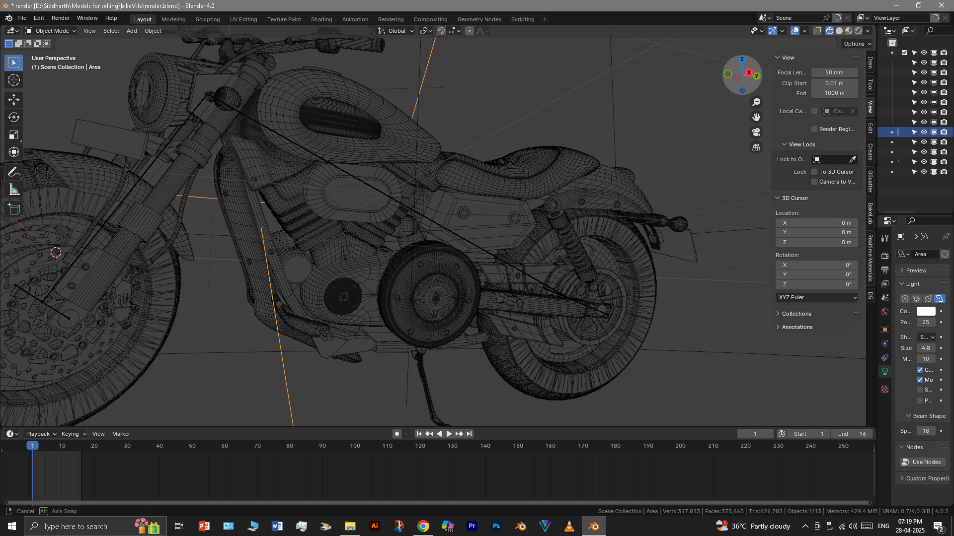 Cruiser Bike 3D model_47