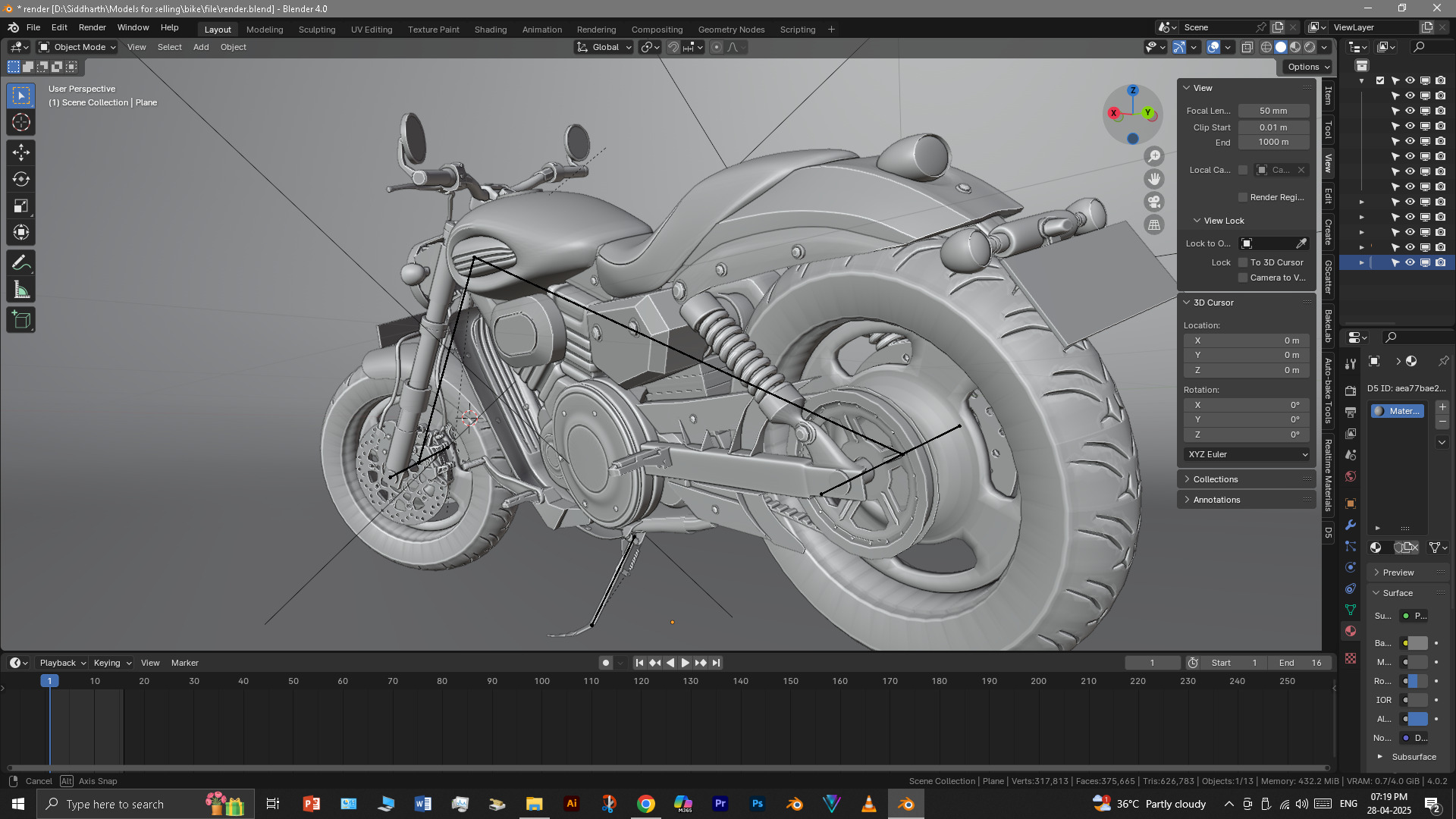 Cruiser Bike 3D model_34