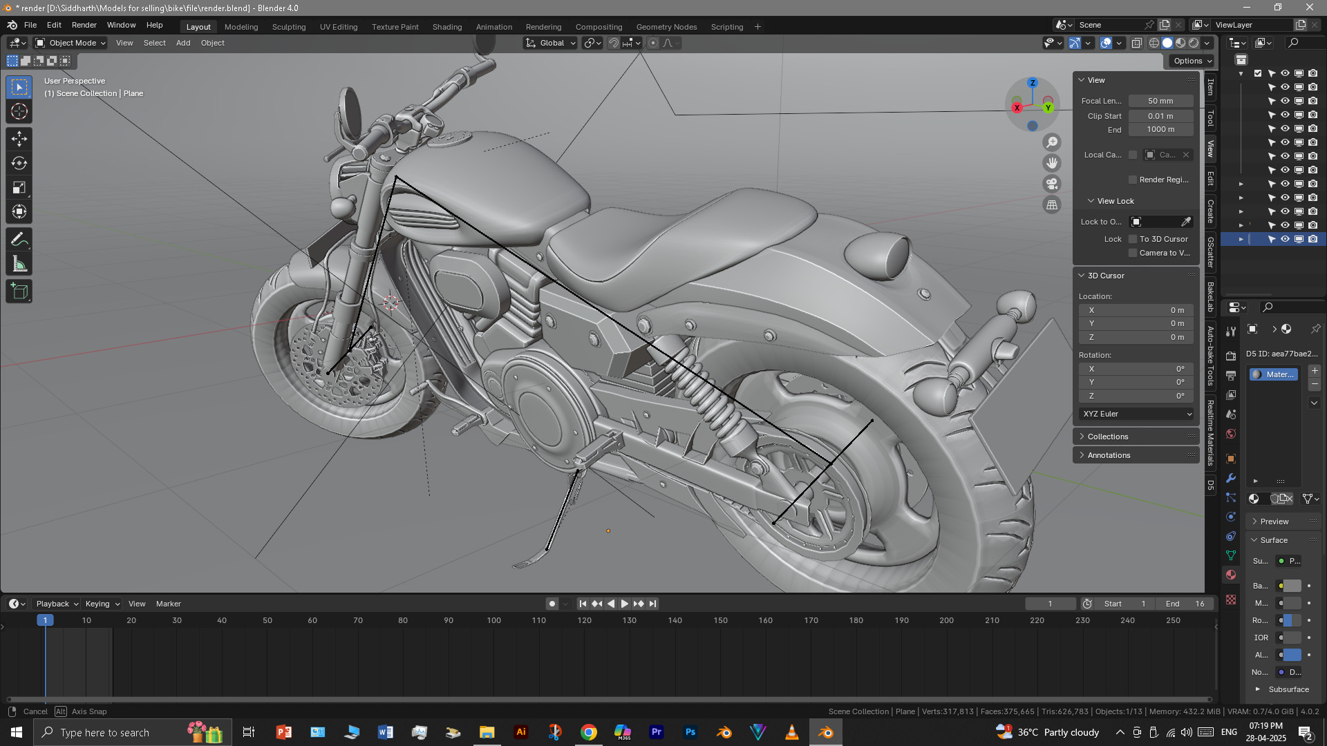 Cruiser Bike 3D model_43