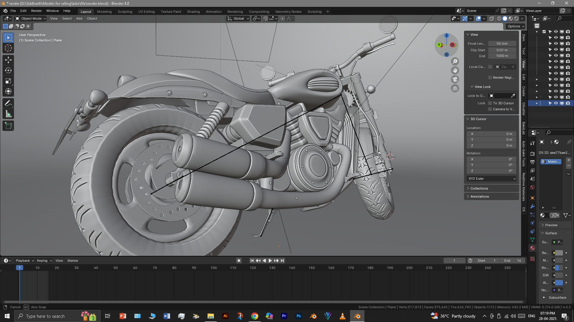 Cruiser Bike 3D model_33