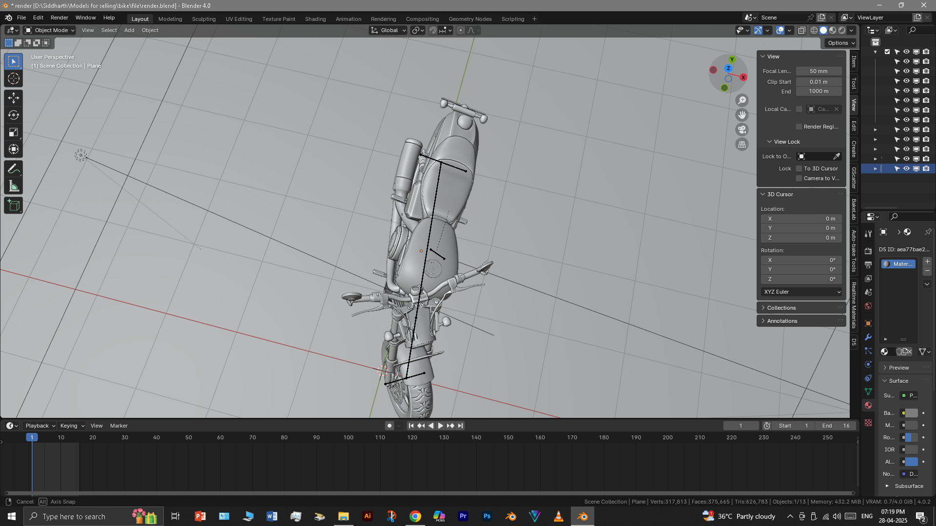 Cruiser Bike 3D model_23