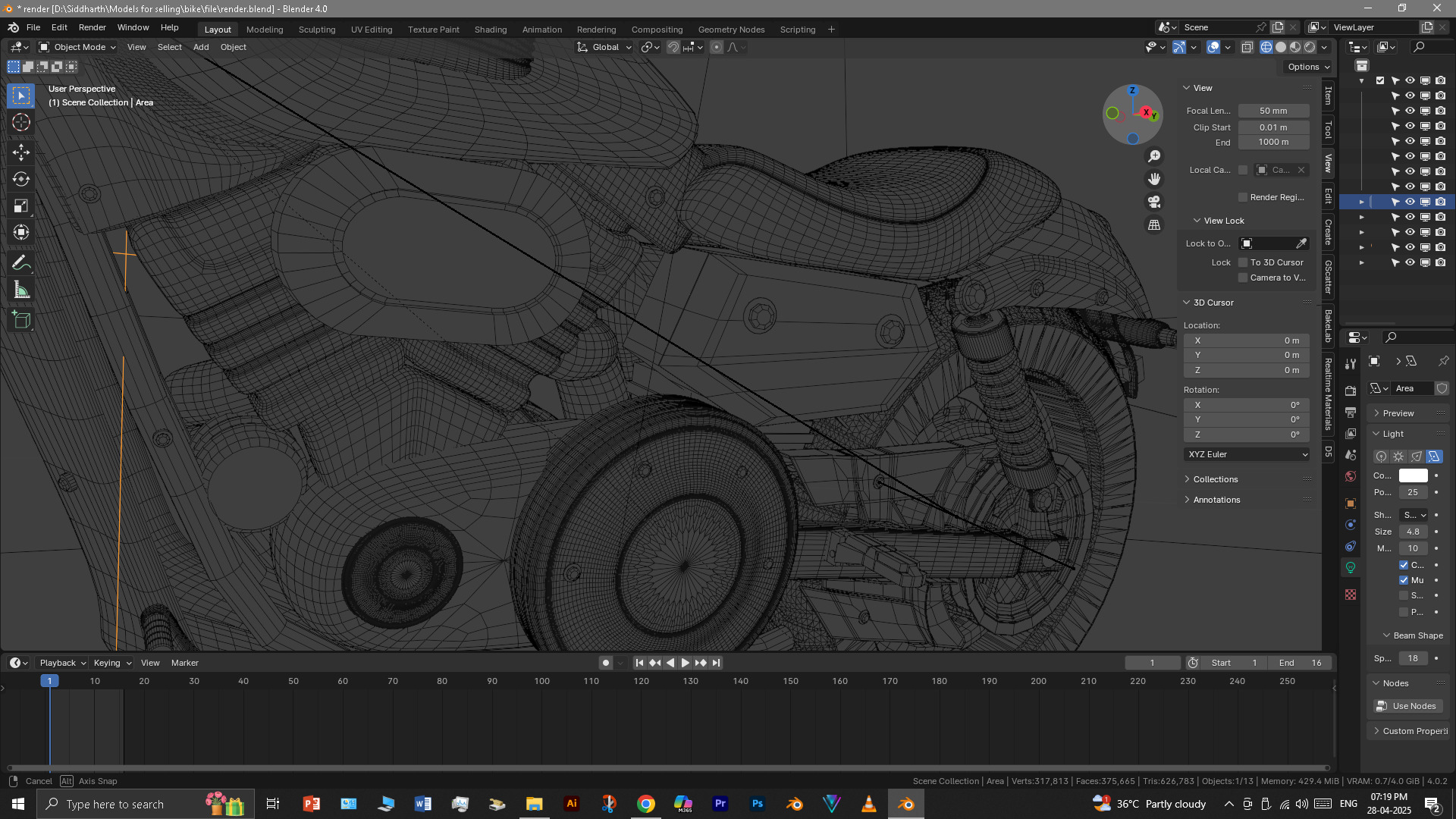 Cruiser Bike 3D model_53