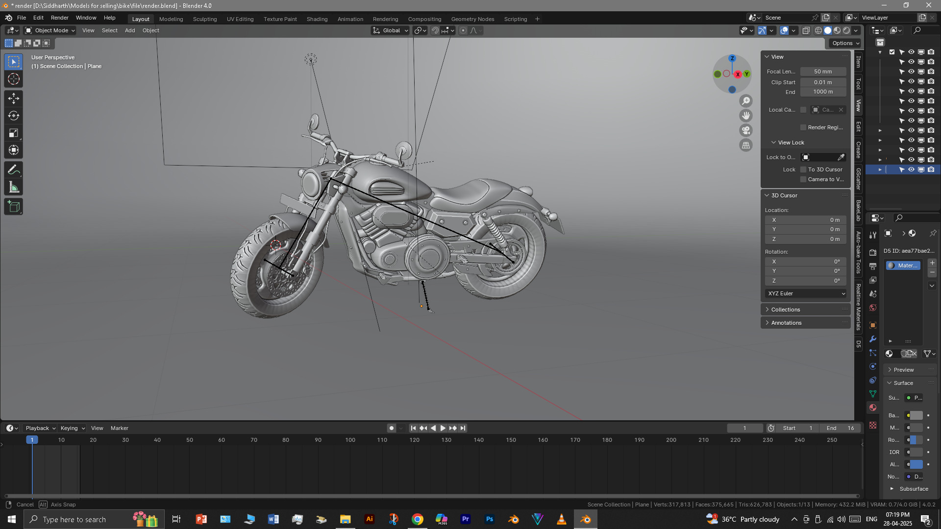 Cruiser Bike 3D model_28