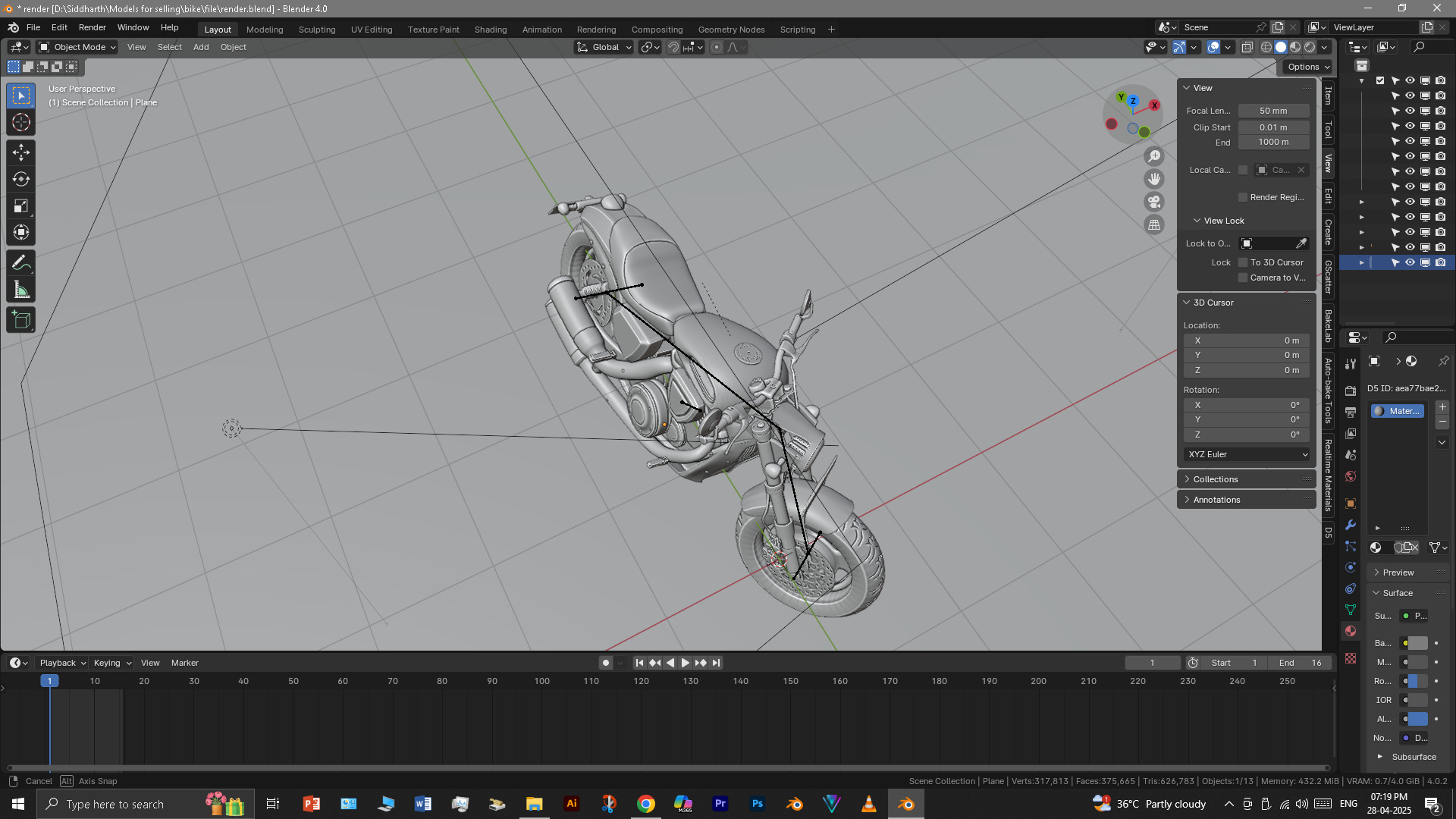 Cruiser Bike 3D model_24