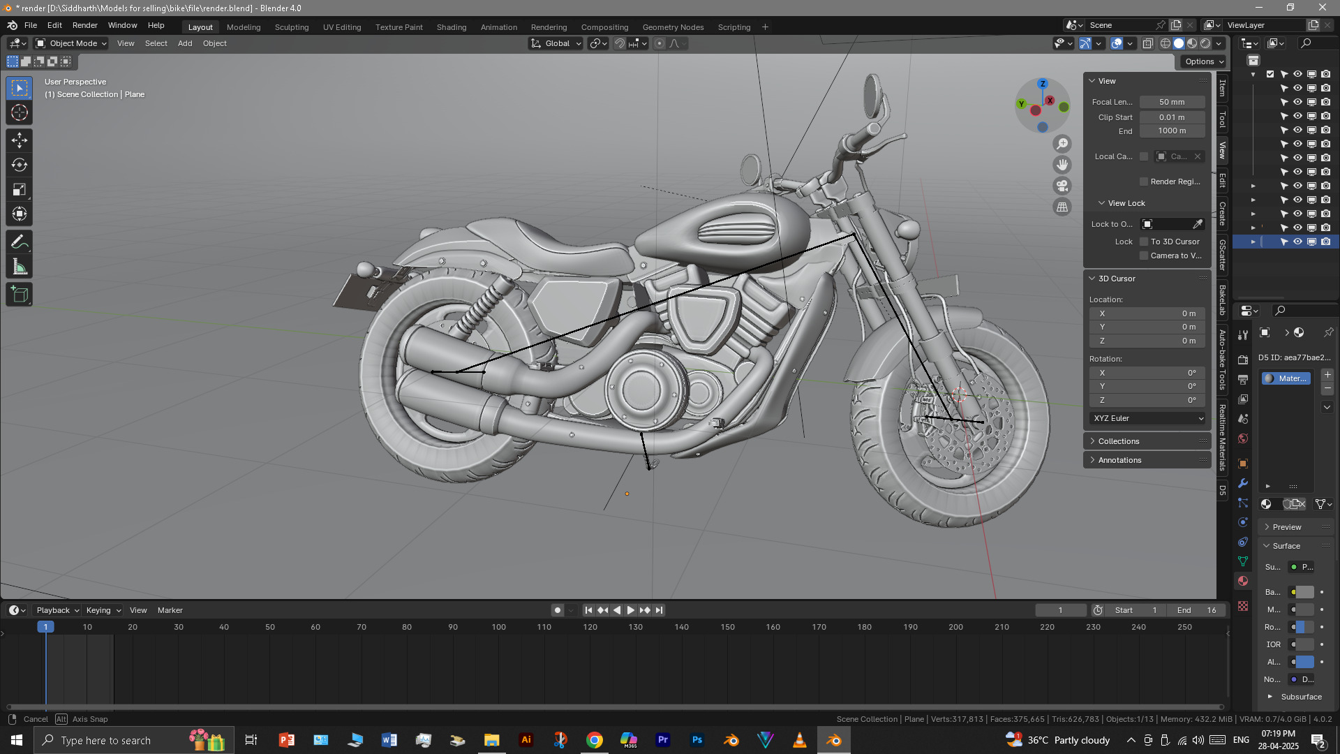 Cruiser Bike 3D model_30