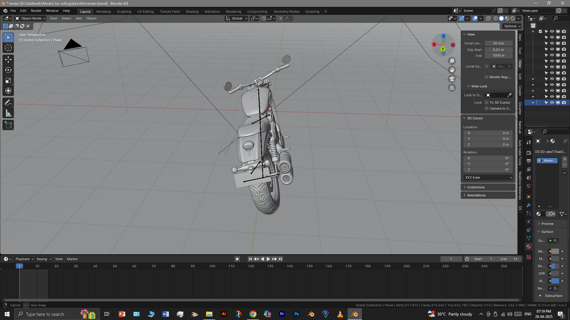 Cruiser Bike 3D model_26