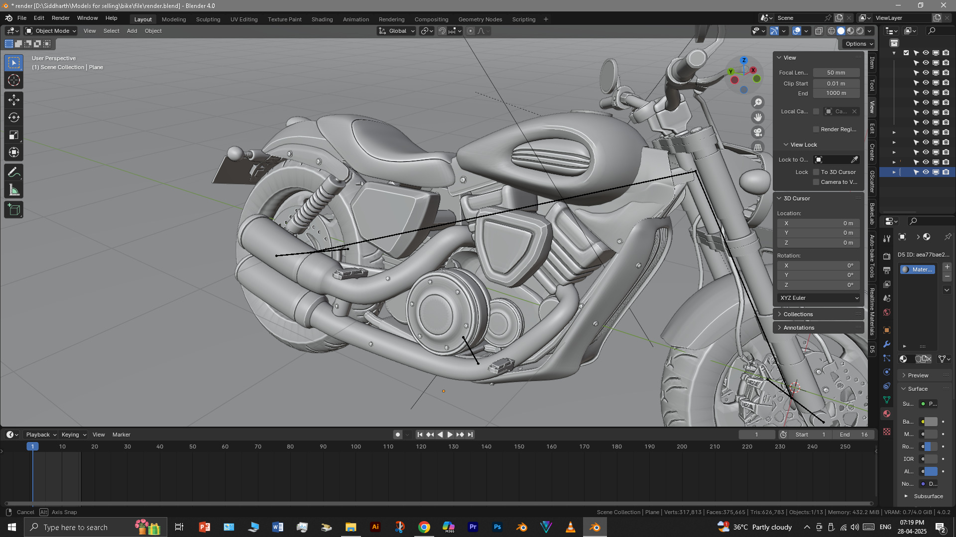 Cruiser Bike 3D model_36