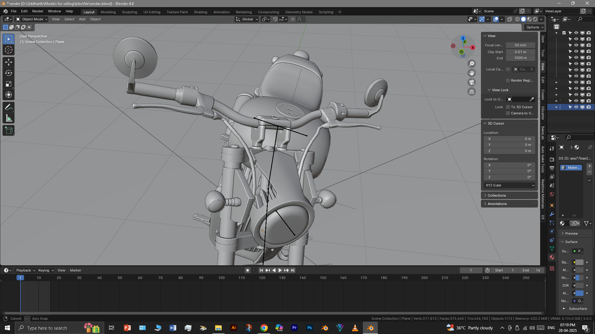 Cruiser Bike 3D model_38