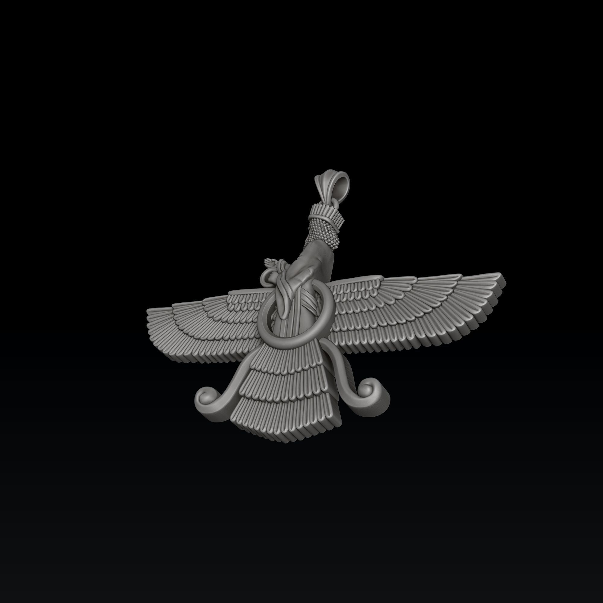 Faravahar Ahura Mazda Pendant 3D print model_7