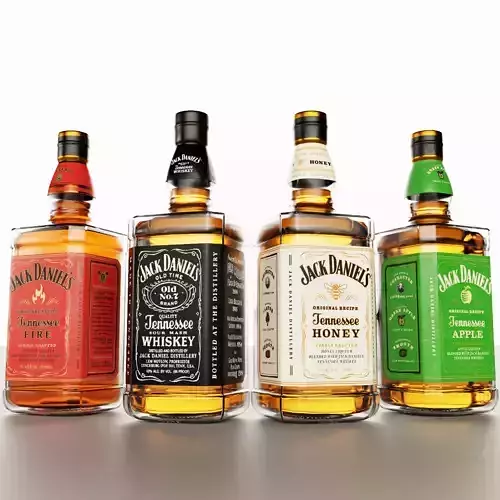 Jack Daniels Bottle Collection 3D model