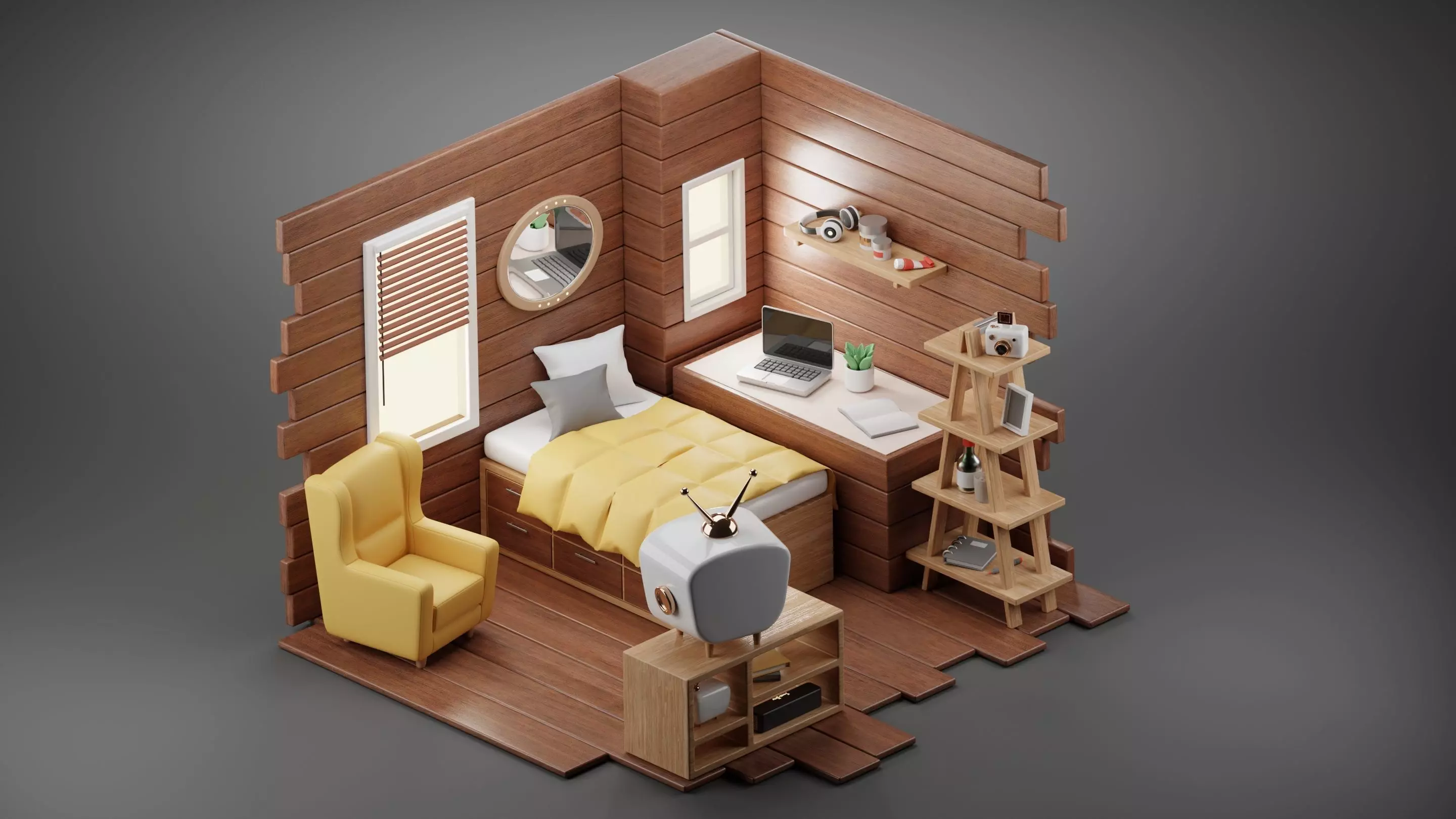 Cozy room 3D model_0