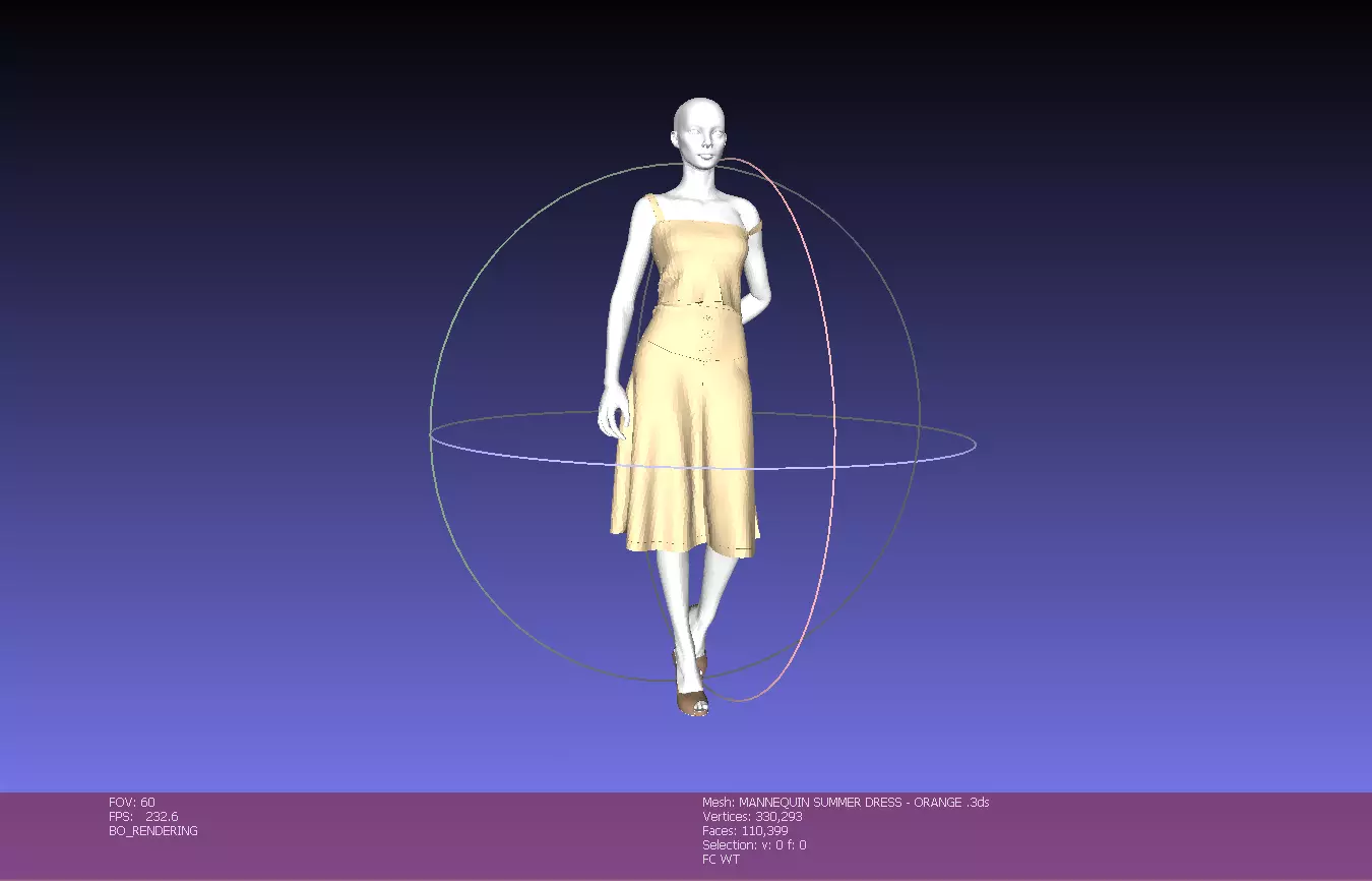 Mannequin woman summer dress Free low-poly 3D model