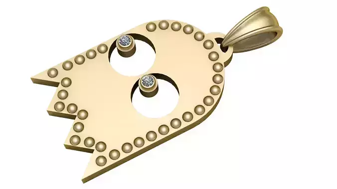 Gold plated sterling PANDANT 3D PRINTABLE MODAL 