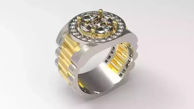 Luxury man Rolex design diamond ring model ror0004