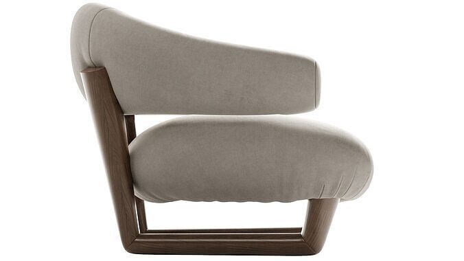 Jean Royere Sculpture armchair 3D model 4
