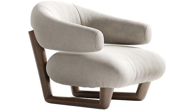 Jean Royere Sculpture armchair 3D model 3
