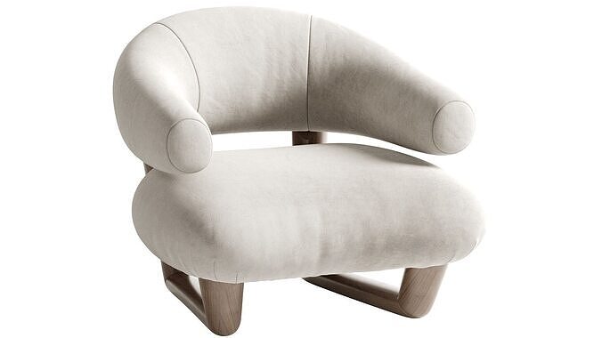 Jean Royere Sculpture armchair 3D model 6