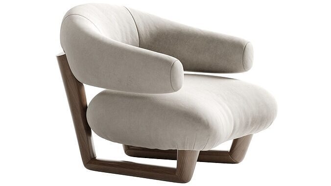 Jean Royere Sculpture armchair 3D model 7