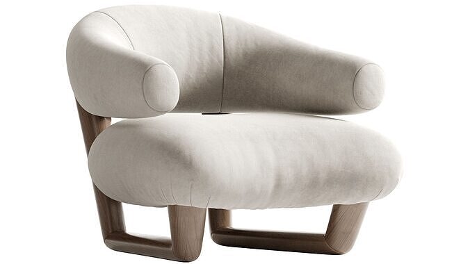Jean Royere Sculpture armchair 3D model 5