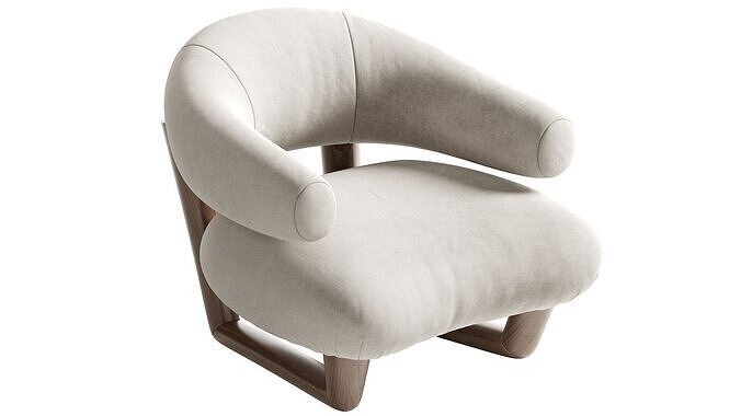 Jean Royere Sculpture armchair 3D model 2