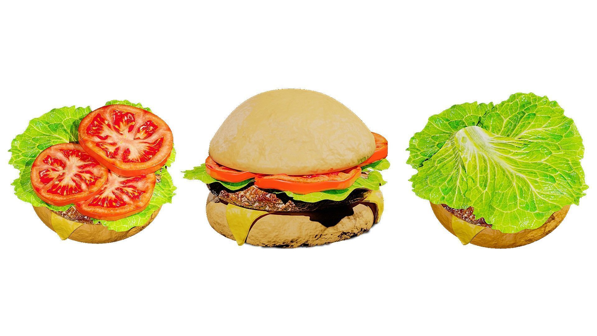 3d Burger 3D model_2