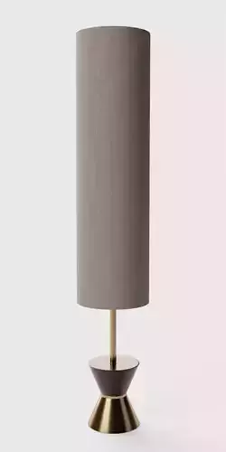 Carmen Floor Lantern Antique Brass Walnut Rubber Wood