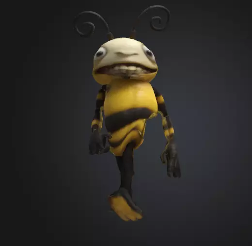 Weird AI Generated Bee Monster 3D model_0