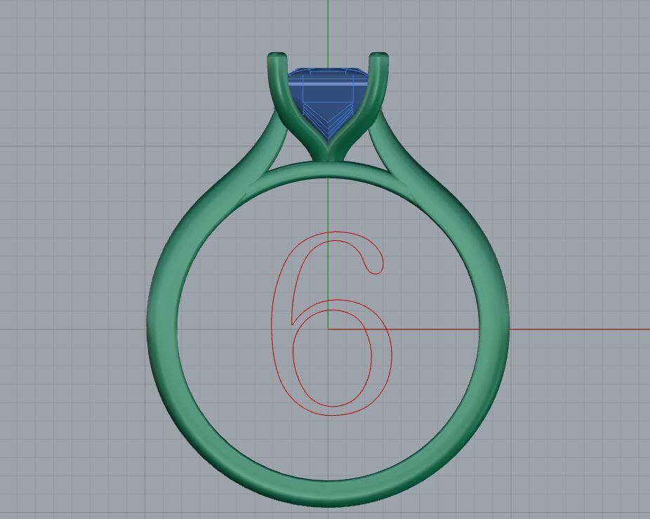 Solitaire Engagement Ring 02 3D print model_3