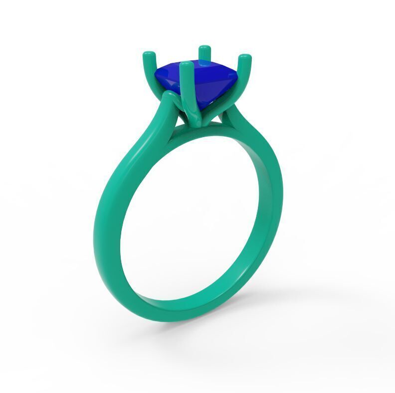 Solitaire Engagement Ring 02 3D print model_5